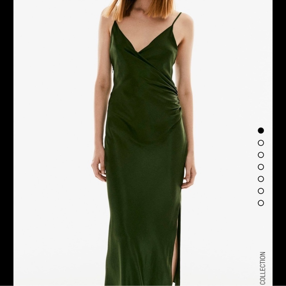 Emerald Zara dress with slit